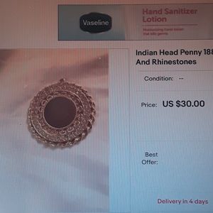 1887 Indian Head Penny surrounded in faux gold and